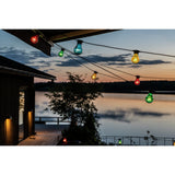 E27 LED Svart kabel 24V/IP44 Ljusslinga Ute 10 Lampor (4.5m), Färgad