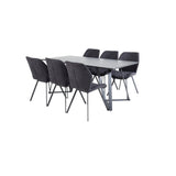 Marina, Gemma Rektangulär matgrupp Svart, Svart, 180 x 90