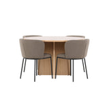 Strada, Edina Oval matgrupp Brun, Vitputsad, 4st