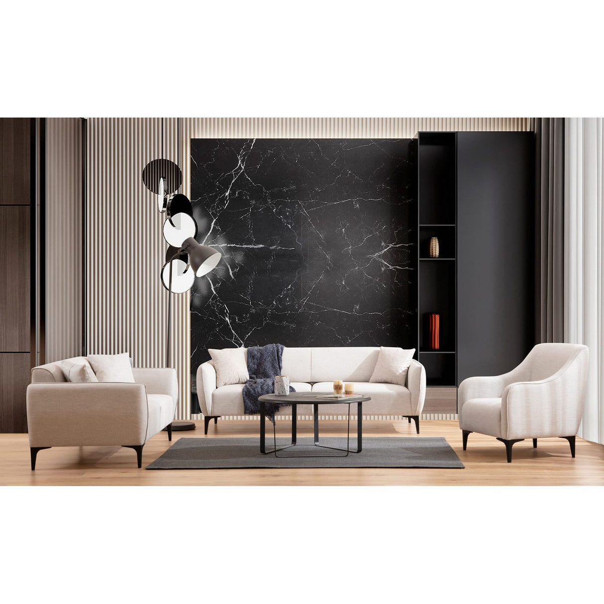 Muskat (160 x 67 x 95 cm) 2-sitssoffa Offwhite