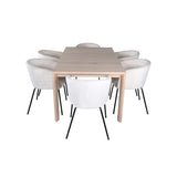 Slider, Berit Rektangulär matgrupp Beige,Svart, Vitlaserad, 170 x 95