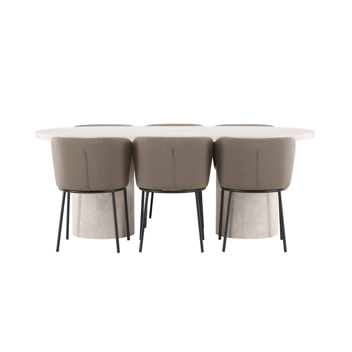 Narvik, Edina Oval matgrupp Svart,Brun, Beige, 200 x 100