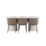Narvik, Edina Oval matgrupp Svart,Brun, Beige, 200 x 100