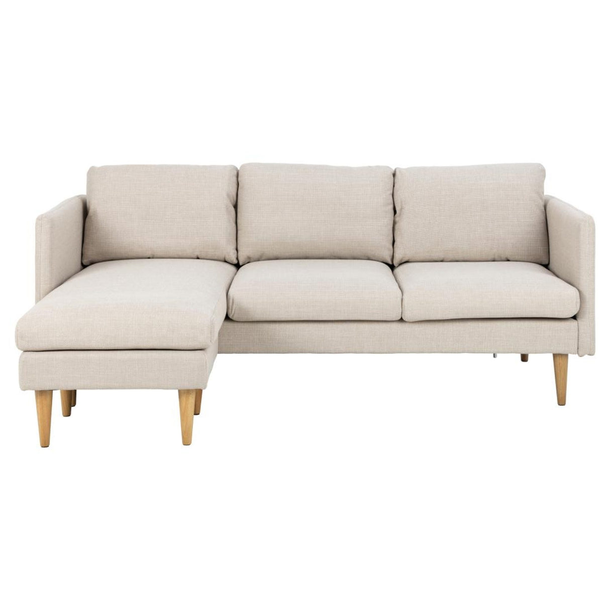 Milly 2-sits med schäslong Basel tyg Beige 24