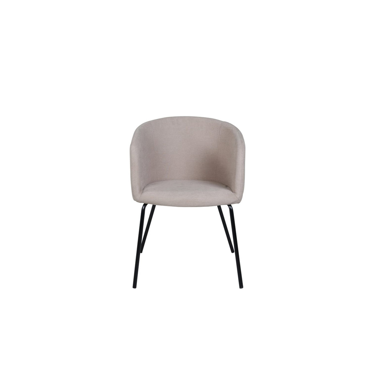 Berit Matstol Beige,Svart, Polyesterlinne, 55 x 78 x 55
