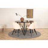 Dipp, Velvet Rund matgrupp Beige, Svart, Svart, ⌀115
