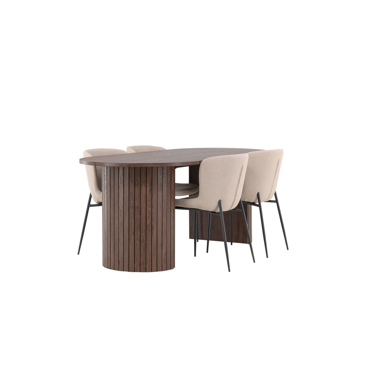 Härön, Modesto Ovalt matgrupp Beige,Svart, Mocka, 200 x 90