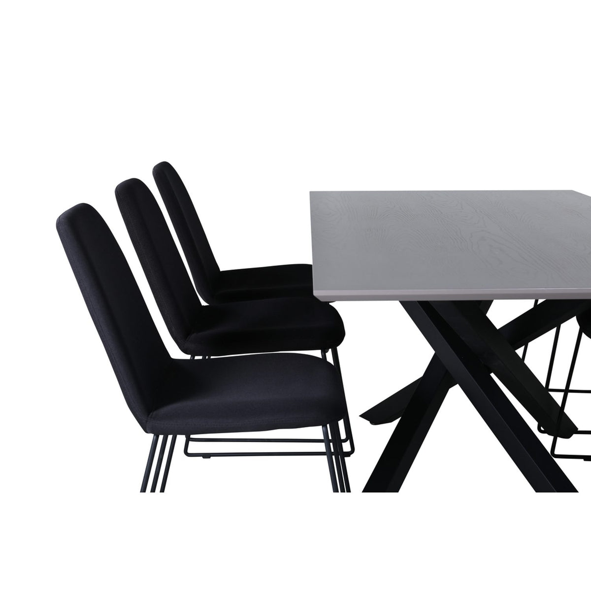 Piazza, Muce Rektangulär matgrupp Svart, Svart, mörkgrå, 180 x 90