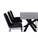 Piazza, Muce Rektangulär matgrupp Svart, Svart, mörkgrå, 180 x 90