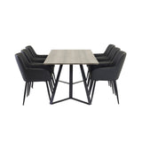 Marina, Comfort Rektangulär matgrupp Svart, Svart,Grå, 180 x 90