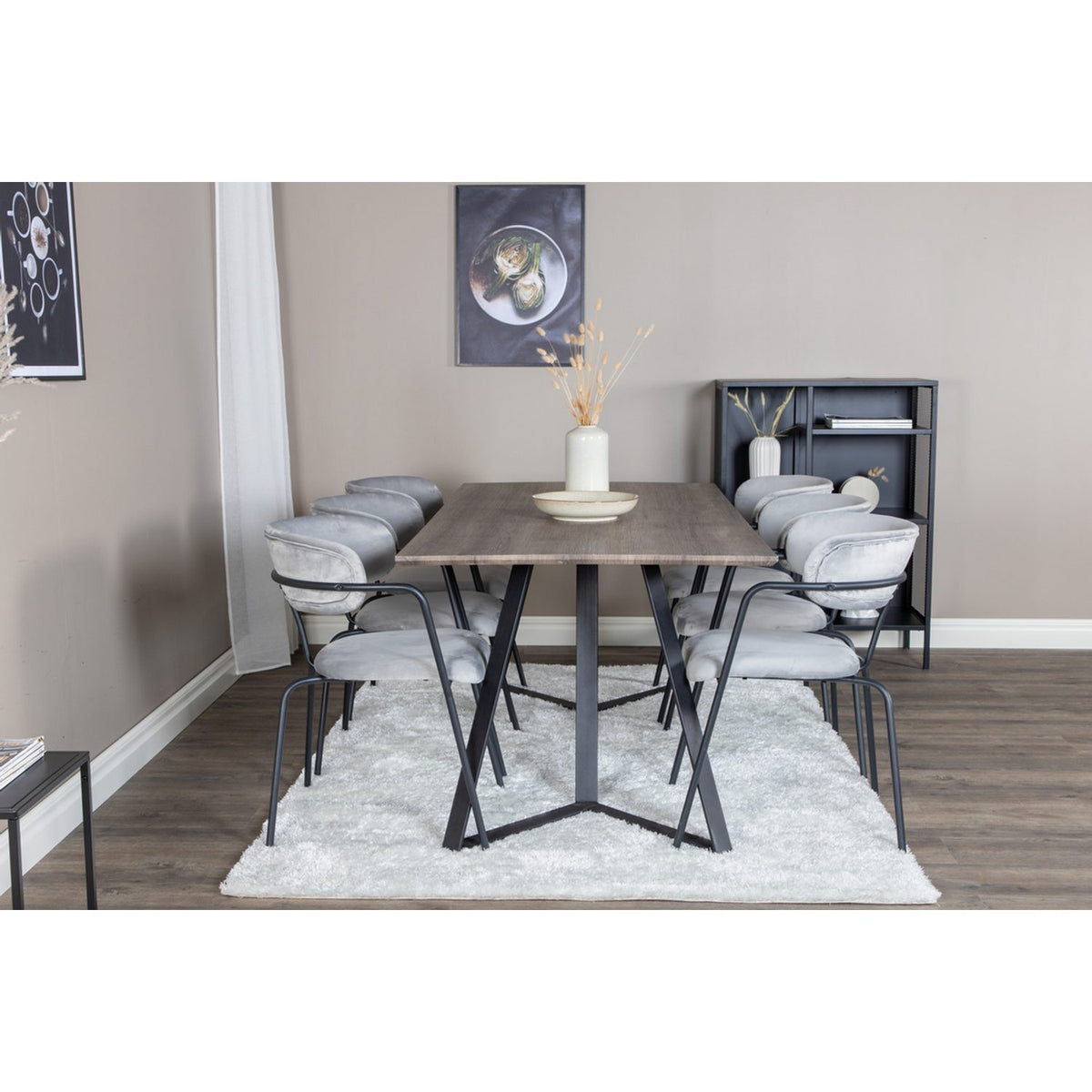 Marina, Arrow Rektangulär matgrupp Svart,Grå, Svart,Grå, 180 x 90