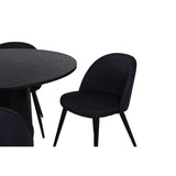 Bianca, Velvet Rund matgrupp Svart, Svart, ⌀110