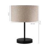 Hobart (24 x 15 cm) Beige svart Bordslampa