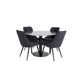 Estelle, Velvet Deluxe Rund matgrupp Svart, Svart,Mörkgrå, ⌀106