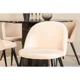 Marbs, Velvet Rund matgrupp Beige, Svart, Svart, ⌀110
