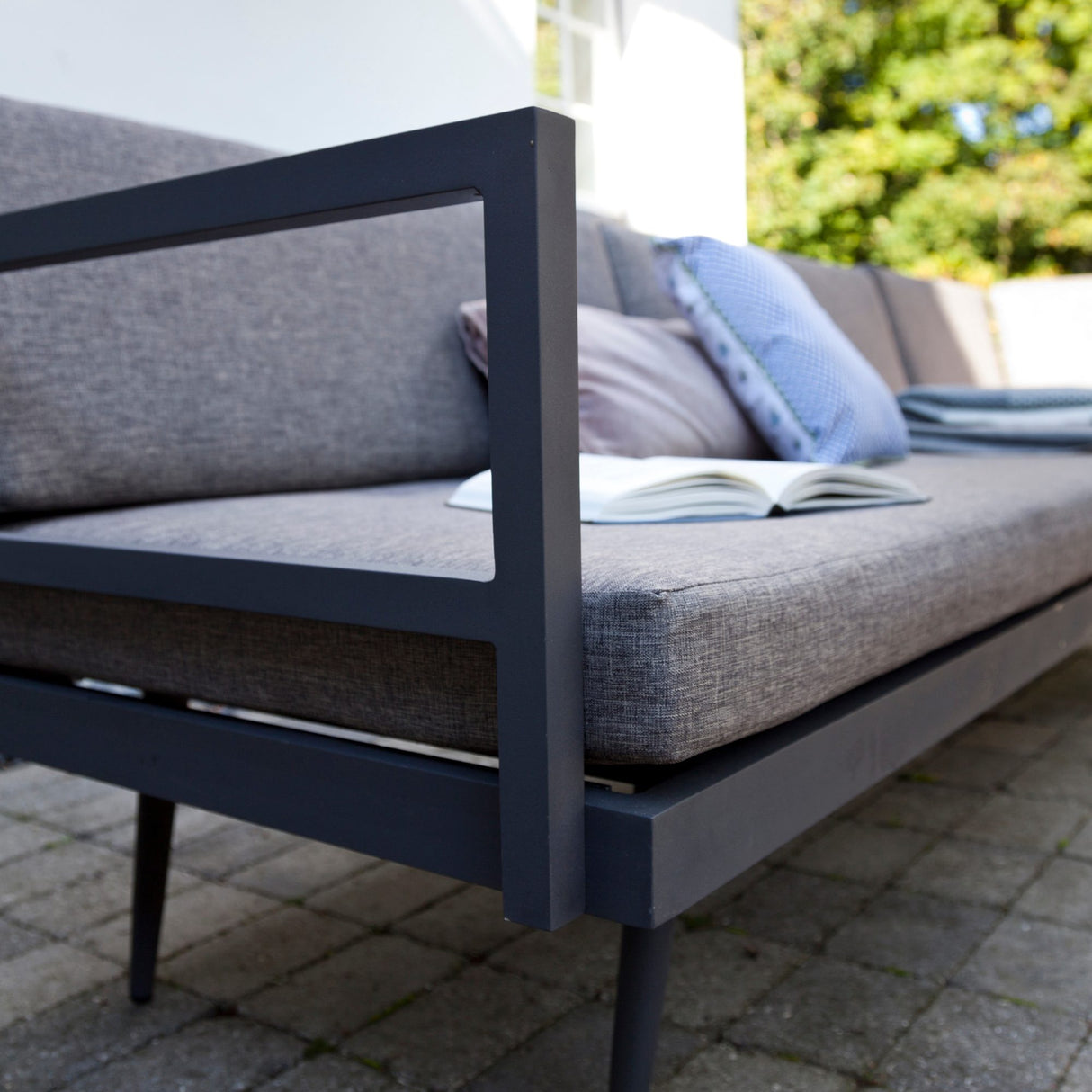 Rio 4 personer Loungesoffa Gråa dynor/Antracit Aluminium