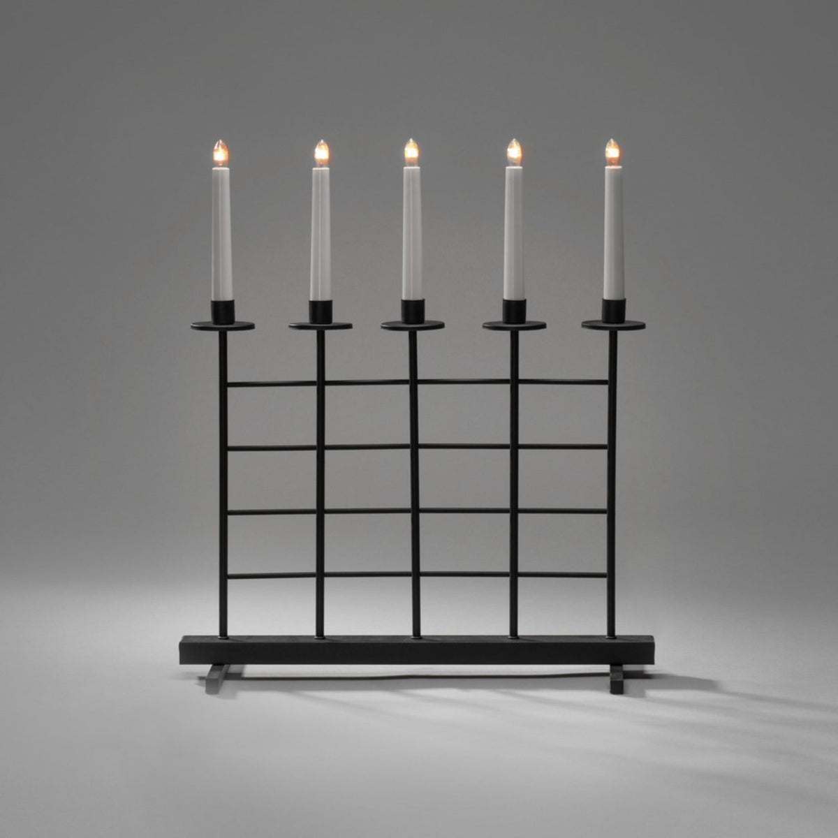 5 Ljus Metall Svart Elljusstake