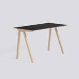CPH 90 L130 × B65 × H74 cm Skrivbord Black – linoleum, massiv ek med vattenbaserad lack