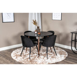 Plaza, Velvet Rund matgrupp Svart, Svart, 4st