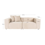 Tbilisi 2-sits (220 x 108 x 65 cm) 2-sitssoffa Persika