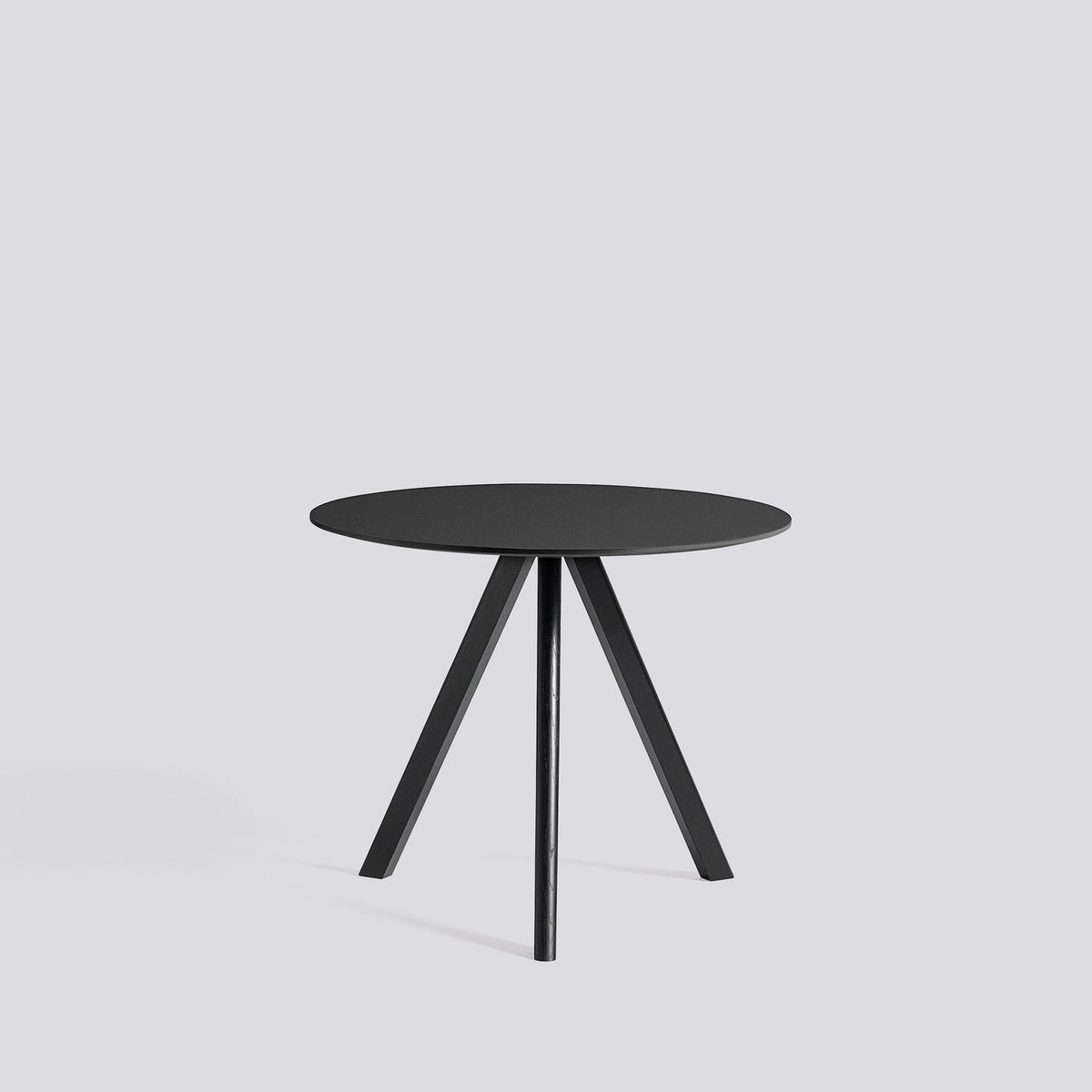 CPH 20 Ø90 × H73 cm Matbord Black – linoleum, Black – massiv ek med vattenbaserad lack