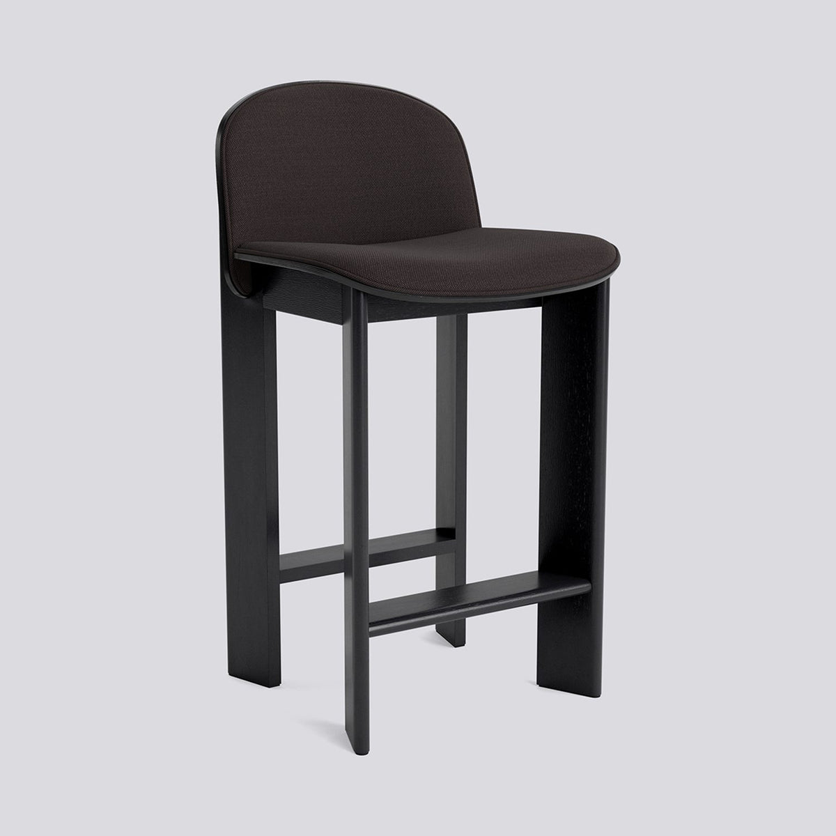 Chisel 35 med ryggstöd 65 cm Barpall Black – lackerad ekfaner, Steelcut Trio 383