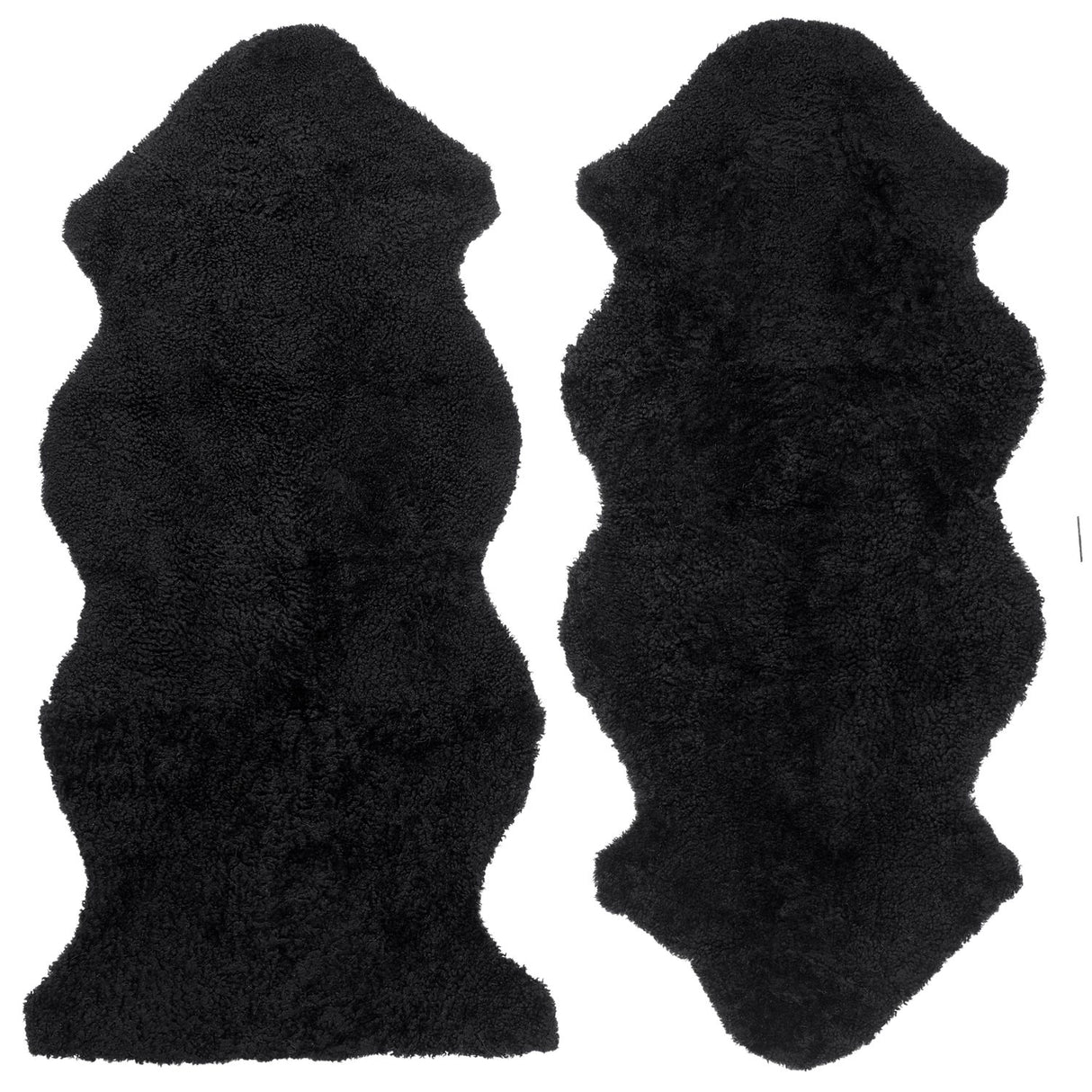 Curly 1.5 Fårskinn Fäll Black
