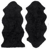 Curly 1.5 Fårskinn Fäll Black