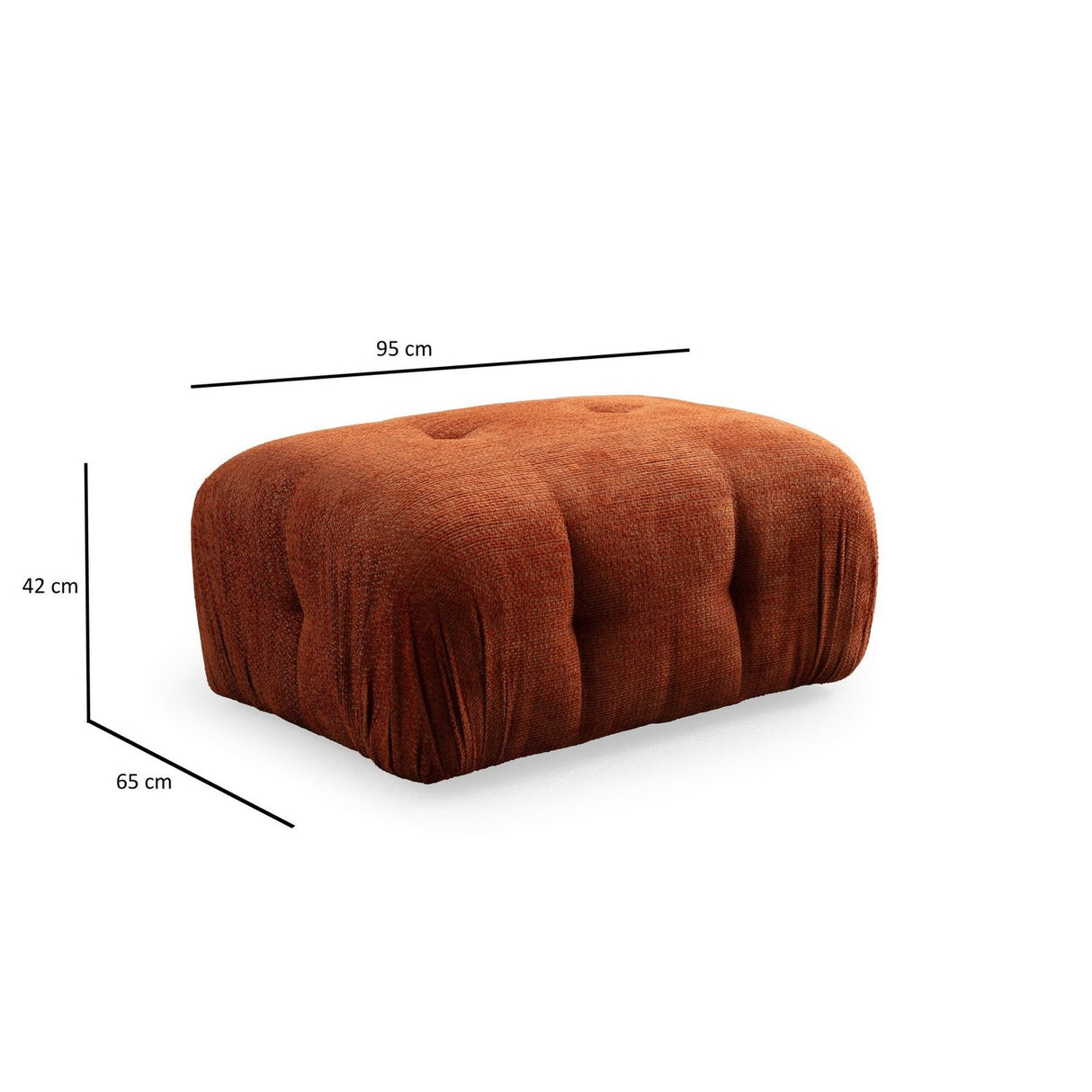 Lilongwe 2 (190-160 x 95 x 75 cm) Hörnsoffa Orange