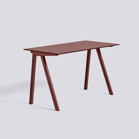 CPH 90 L130 × B65 × H74 cm Skrivbord Burgundy – linoleum, Bordeaux – massiv ek med vattenbaserad lack