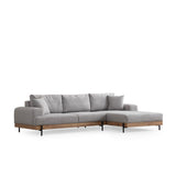 Kigali Oak (280-170 x 98 x 78 cm) Hörnsoffa Grå, Höger
