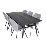 Sleek, Gemma Rektangulär matgrupp Svart,Grå, Svart, 195 x 95