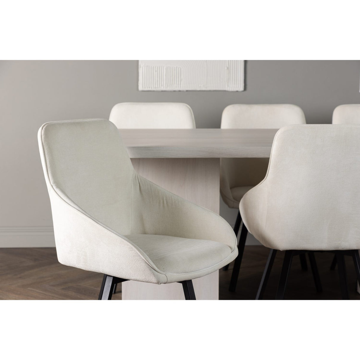 Olga, Rosie Rektangulär matgrupp Beige,Svart, Vit, 200 x 90