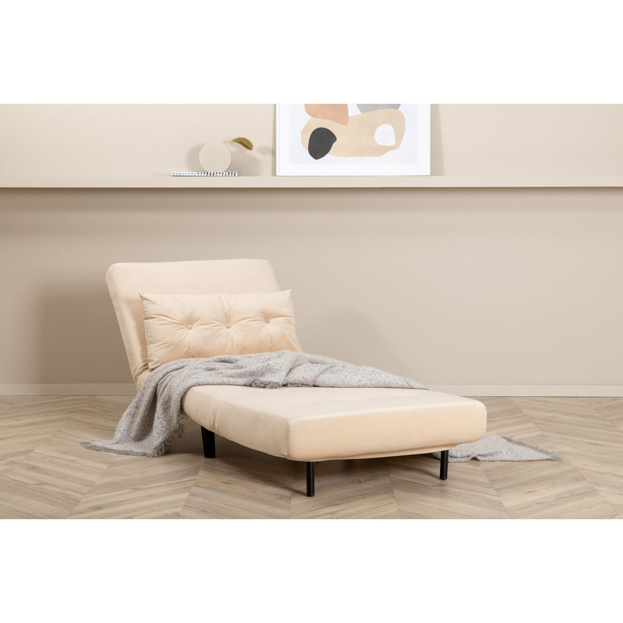 Vicky Fällsäng Beige, Polyestersammet