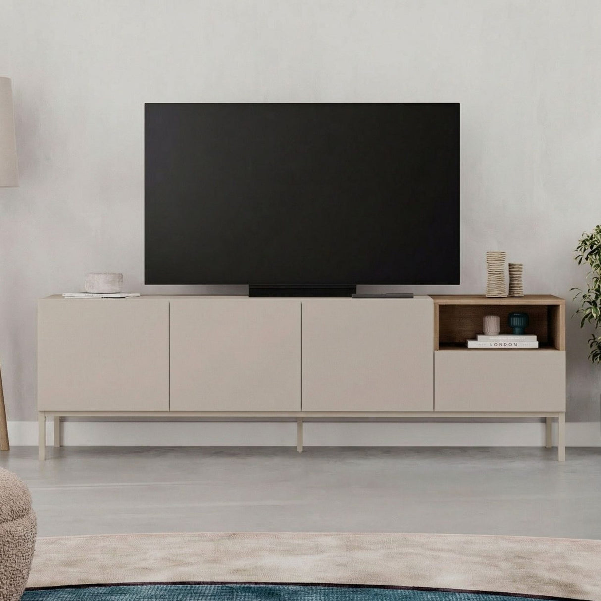 Salvador 180 (180 x 55 x 41,8 cm) TV-bänk Sandsten naturlig ek