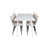 Polar, Polar Rektangulär matgrupp Beige,Svart, Vit, 180 x 90