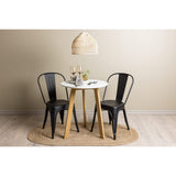 Leonora, Tempe Rund matgrupp Svart, Vit, ⌀65