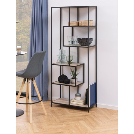 Notting Hill Bokhylla Asymmetrisk 185x77x35 cm Vitpigmenterad
