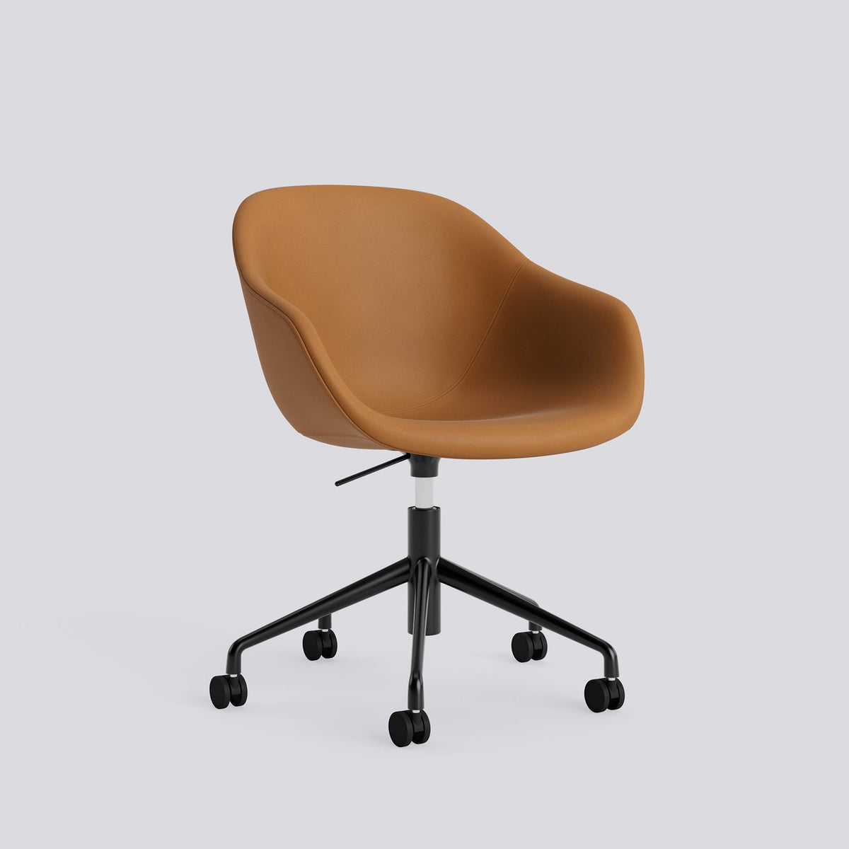 AAC 253 Kontorsstol Sense Cognac, Black – pulverlackerad aluminium