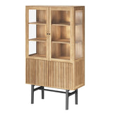 Vitrinskåp Nr.230 Trädörrar 100x180 cm Oljad Ek