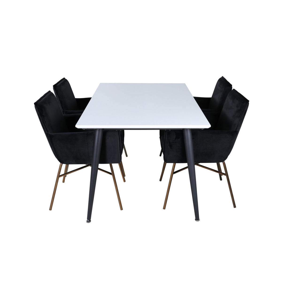 Jimmy, Petra Rektangulär matgrupp Svart,Koppar, Svart,Vitt, 150 x 90