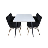 Jimmy, Petra Rektangulär matgrupp Svart,Koppar, Svart,Vitt, 150 x 90