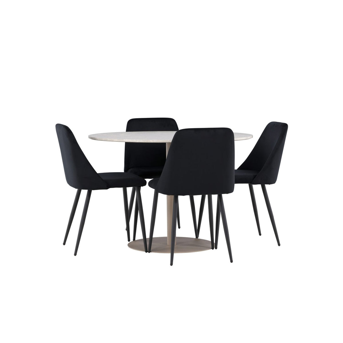 Lycke, Night Rund matgrupp Svart, Beige, ⌀110