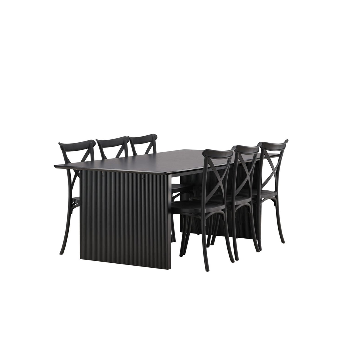 Vail, Crosett Rektangulär matgrupp Svart, Svart, 200 x 100