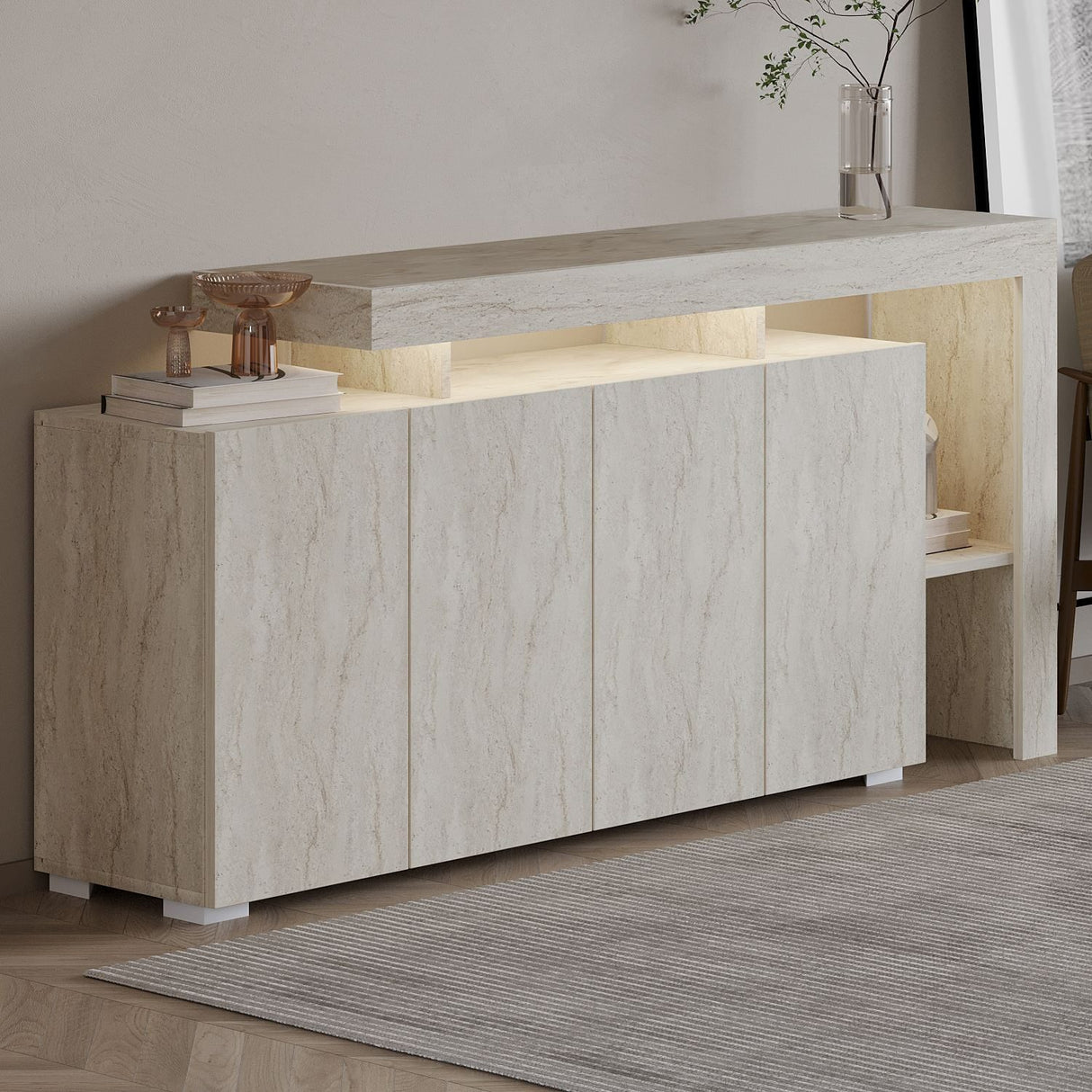 Cork (170 x 80 x 35 cm) Konsolbord Travertin