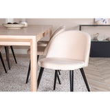 Slider, Velvet Rektangulär matgrupp Beige,Svart, Vitlaserad, 170 x 95