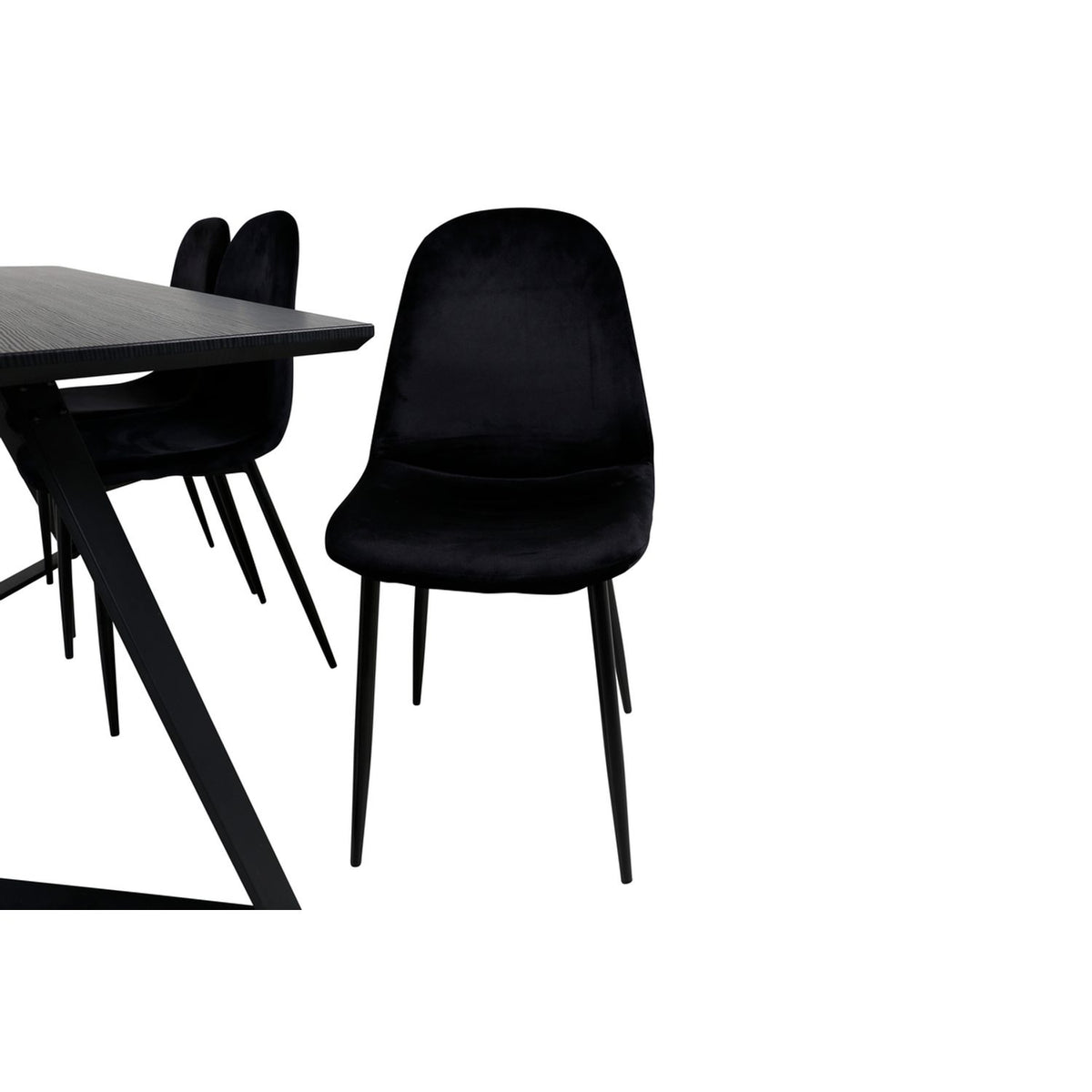 Marina, Polar Rektangulär matgrupp Svart, Svart, 180 x 90