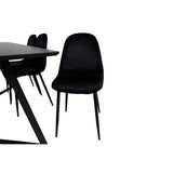 Marina, Polar Rektangulär matgrupp Svart, Svart, 180 x 90