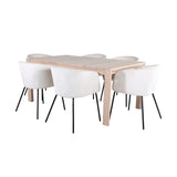 Slider, Berit Rektangulär matgrupp Beige,Svart, Vitlaserad, 170 x 95