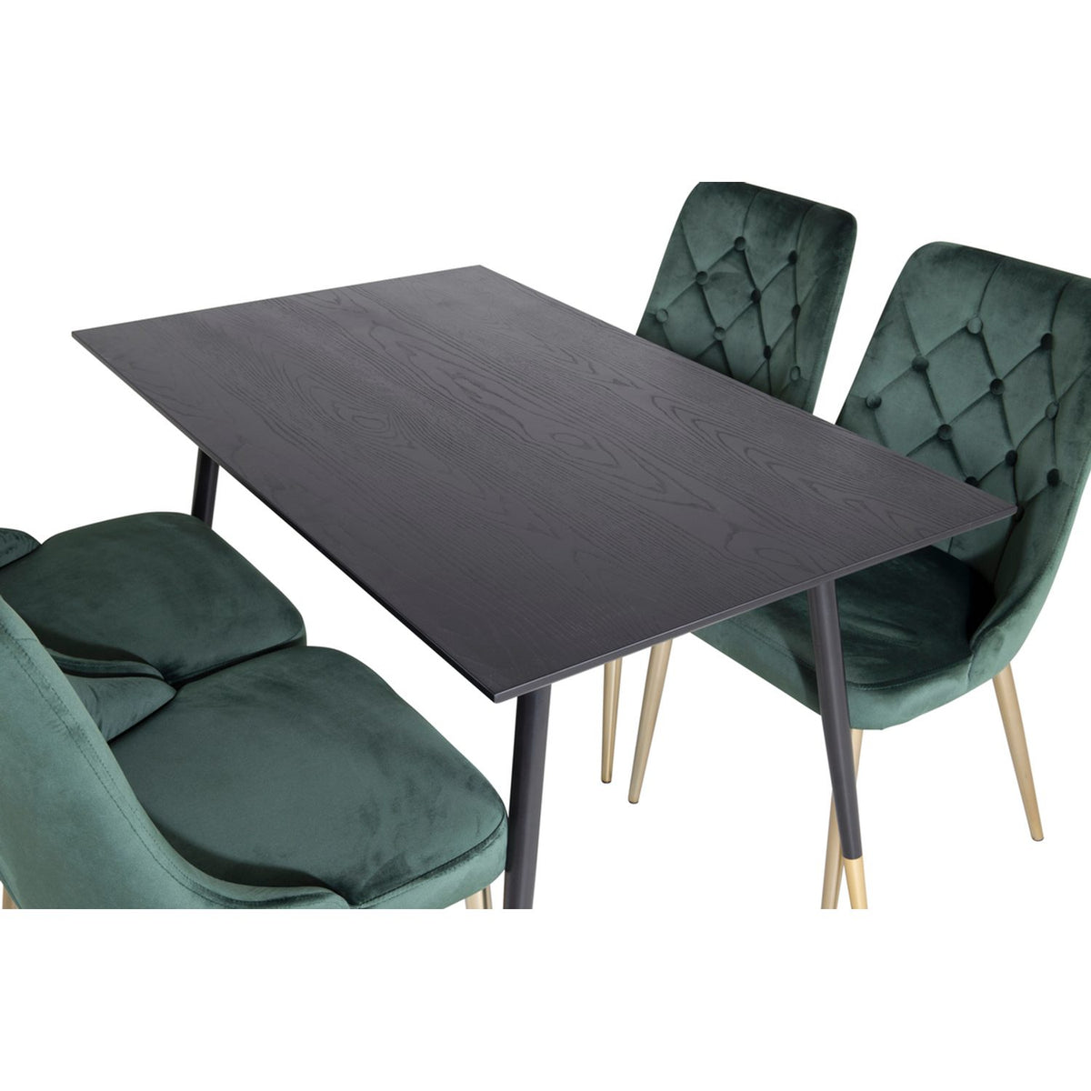 Dipp, Velvet Deluxe Rund matgrupp Guld,Grön, Svart,Guld, 120 x 85
